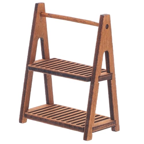 HAWILLOSCH Brotregal aus Holz für Puppenhäuser Stöckiges Regalspielzeug für DIY Projekte Vielseitig Einsetzbar Miniaturlandschaften und Heimdekorationen Puppenhauszubehör von HAWILLOSCH