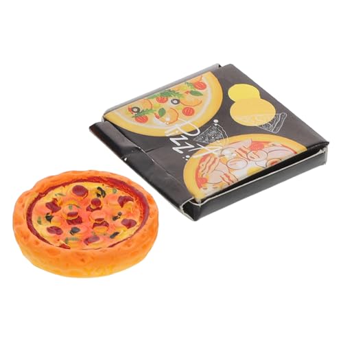 HAWILLOSCH Dollhouse Miniatur Pizza Modell Realistische Takeout Pizza in Mini Box Detailreiches Puppenhaus Lebensmittel Vielseitige Dekoration für DIY Puppenhaus Zubehör von HAWILLOSCH