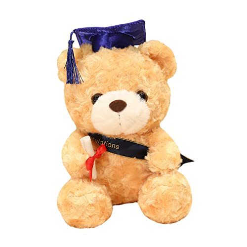 HAWILLOSCH Dr. Bärenpuppe Plüschtiere Abschluss Stofftier Bär Plüschpuppe Tragen Kuscheltiere Mini Abschluss Ausgestopfte Bären Abschlussdekoration Pp Baumwolle Light Brown von HAWILLOSCH