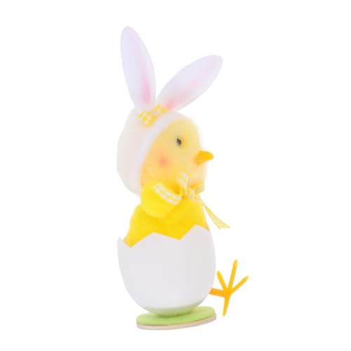 HAWILLOSCH Osterdekoration Mit Hühnerfigur Und Hasenohren-hut Plüsch-ei Mit Süßem Huhn Für Osterfeiern Tischdeko Kreative Und Fröhliche Wohnraumgestaltung Für von HAWILLOSCH