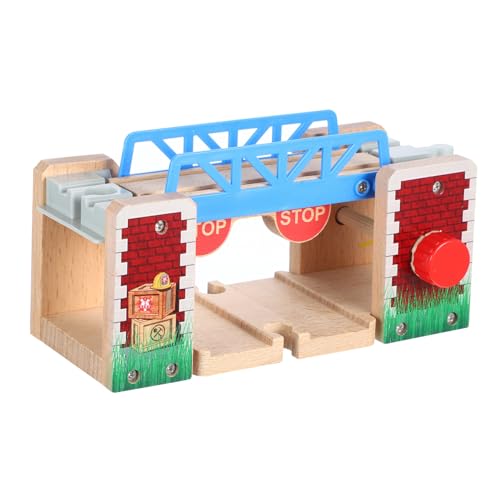 HAWILLOSCH Hebebrücke Für Eisenbahnschienenspielzeug Für Jungen Und Mädchen Spielzeug Aus Holz Eisenbahnzubehör von HAWILLOSCH