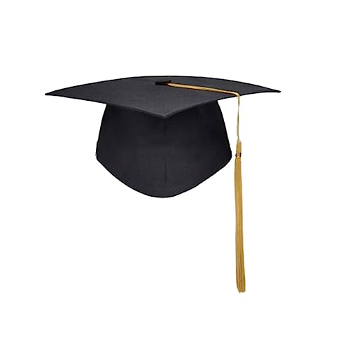 HAWILLOSCH Graduationshut Doktorhut mit Gelber Quaste Papierboard Abschlussfeier Partyzubehör für Erwachsene und Studenten Leichter Langlebiger Schulabschluss Bachelor Master Hut von HAWILLOSCH