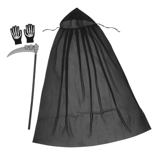 HAWILLOSCH Halloween Dacoratin Kostüm für Erwachsene Einzigartiges Death Reaper Cape Handschuhe und -zubehör-Set HAWILLOSCH Halloween Dacoratin Kostüm für Erwachsene Einzigartiges Death Reaper Cape Handschuhe und -zubehör-Set von HAWILLOSCH