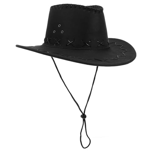 HAWILLOSCH Jungen Mädchen Unisex Kinderhut Schwarz Western Cowgirlhut 54cm Hutband Uv Party Accessoire HAWILLOSCH Jungen Mädchen Unisex Kinderhut Schwarz Western Cowgirlhut 54cm Hutband Uv Party Accessoire von HAWILLOSCH
