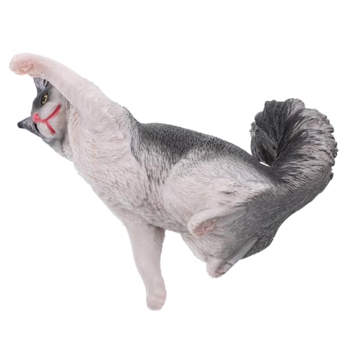 HAWILLOSCH üße Maine Katzenfigur Realistisches Deko Katzenmodell Aus Graue Farbe Ideal Als Kleine Katzenornament Für Ihre Wohnung von HAWILLOSCH