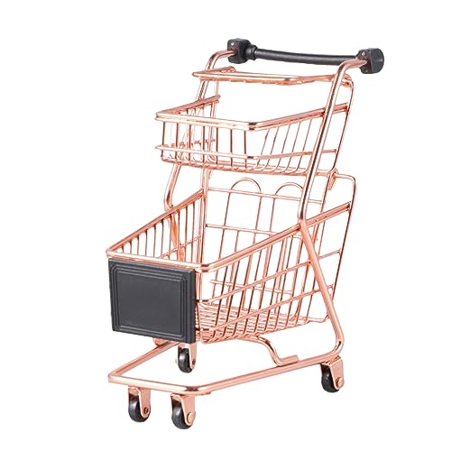 HAWILLOSCH Mini Einkaufswagen Zweistöckiger Trolley aus Roségold Realistische Simulation Robustes Design Fördert Fantasie und Farberkennung Rollenspiel HAWILLOSCH Mini Einkaufswagen Zweistöckiger Trolley aus Roségold Realistische Simulation Robustes Design Fördert Fantasie und Farberkennung Rollenspiel von HAWILLOSCH