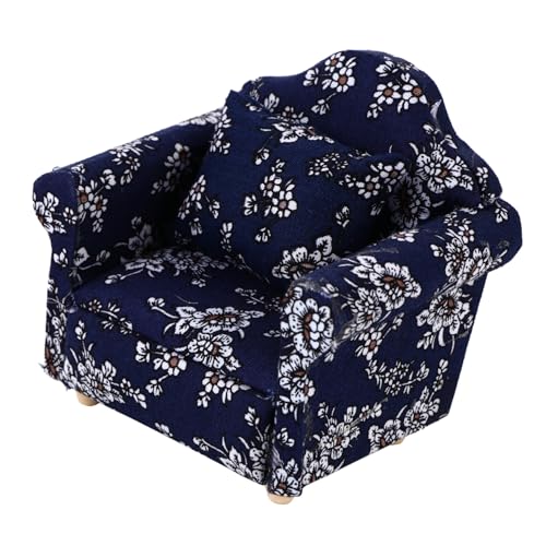 HAWILLOSCH Mini-Sofa Miniatur Häuser small Sofa puppenstubenmöbel Dollhouse Furniture puppenhauszubehör Kinderzimmer Dekoration Spielhaus Sofa Sofa-Modell Dorf Hu Tongmu Blue von HAWILLOSCH