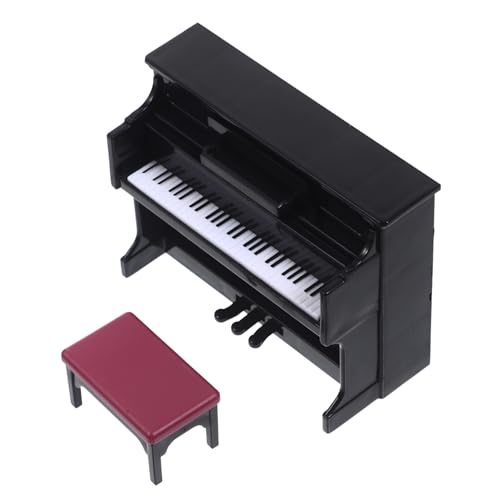 HAWILLOSCH Miniatur Klavier mit Hocker Puppenhaus Zubehör für Kreative Dekoration aus Leichtem und Strapazierfähigem für Foto Requisiten und Mikro Landschaften HAWILLOSCH Miniatur Klavier mit Hocker Puppenhaus Zubehör für Kreative Dekoration aus Leichtem und Strapazierfähigem für Foto Requisiten und Mikro Landschaften von HAWILLOSCH