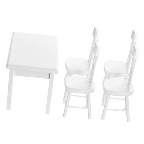 HAWILLOSCH Miniatur Tisch Und Stühle Set Für Puppenhaus DIY öbel Für Moderne Innenräume Weißes Tischchen Und Mini Stühle Perfekte Ergänzung Für Dollhouse Dekoration HAWILLOSCH Miniatur Tisch Und Stühle Set Für Puppenhaus DIY öbel Für Moderne Innenräume Weißes Tischchen Und Mini Stühle Perfekte Ergänzung Für Dollhouse Dekoration von HAWILLOSCH