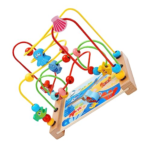 HAWILLOSCH Perlen Labyrinth Kognitives Puzzle- Für -lernspielzeug Rund Um Kreis Perlen Kinderspielzeug Kindertierperlenspielzeug Holz von HAWILLOSCH