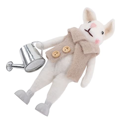 HAWILLOSCH Plüschhase Kaninchen Plüsch-Maskottchen-Puppe Plüsch Plüsch Hasenkostüm Häschen-plüsch- Ausgestopfte Hasenpuppen Kreative Tierstatue Desktop-hase- Stoff von HAWILLOSCH