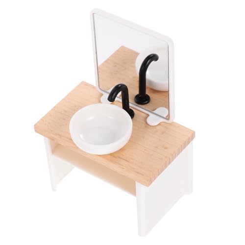 HAWILLOSCH Puppenhaus Badezimmer Dekoration Kleines Waschbecken für Puppenstube Multifunktionales Miniatur Möbel Ornament für DIY und Foto Requisiten von HAWILLOSCH
