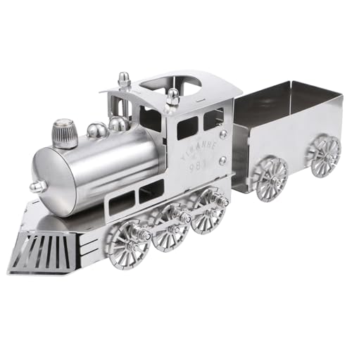 HAWILLOSCH Retro Dampflok Modell aus Edelstahl Detailreiche Zugdekoration für Kinderzimmer und Büro Langlebiges Steam Locomotive Ornament mit Hochwertiger Verarbeitung Kreatives für von HAWILLOSCH