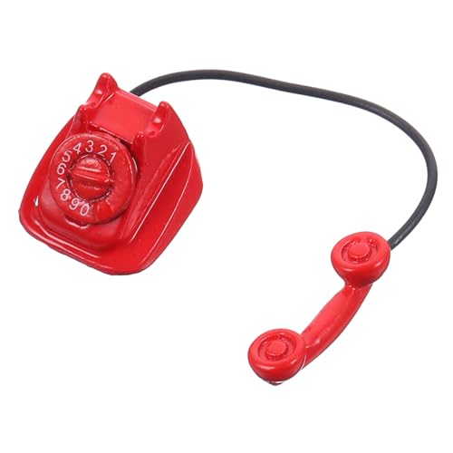 HAWILLOSCH Retro Miniatur Telefon Modell für Puppenhaus Vintage Deko Accessoire für Kreative Miniatur Szenen und Puppenmöbel Deko Rot HAWILLOSCH Retro Miniatur Telefon Modell für Puppenhaus Vintage Deko Accessoire für Kreative Miniatur Szenen und Puppenmöbel Deko Rot von HAWILLOSCH