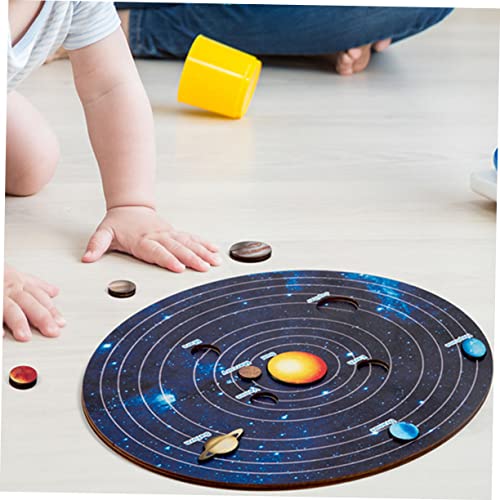 HAWILLOSCH Solar System Puzzle Planeten Lernspielzeug für Holz Puzzle mit Kognitivem Weltraum Design Montessori Lernspielzeug Ab Jahren von HAWILLOSCH