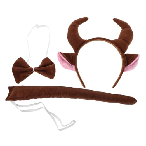 HAWILLOSCH Stier-kostüm-Set, Kuhohren, Stirnband, Tiere, Stirnband, Fliege Und , Set Für , Cosplay, Party, Halloween Und Weihnachtsfeiern von HAWILLOSCH