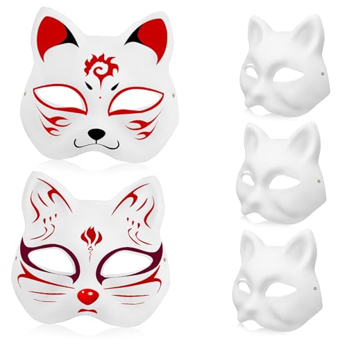 HAWILLOSCH Katzenmaske Bemalt Unbemalte Katzenmasken Diy Maske Für Karneval Maskenball Und Kostümpartys Tiermasken Aus Leere Bastelmasken Für Kreative Gestaltungen HAWILLOSCH Katzenmaske Bemalt Unbemalte Katzenmasken Diy Maske Für Karneval Maskenball Und Kostümpartys Tiermasken Aus Leere Bastelmasken Für Kreative Gestaltungen von HAWILLOSCH