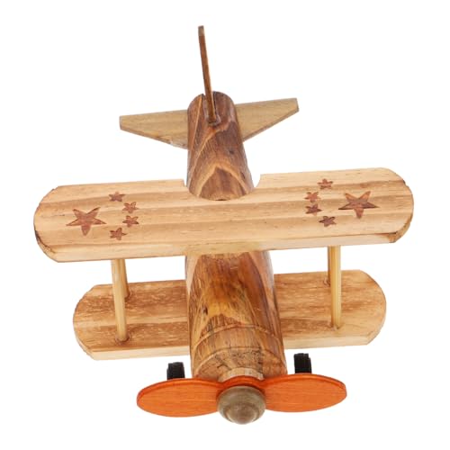 HAWILLOSCH Vintage Holzflugzeug Modell Retro Handgefertigtes Flugzeug für Zuhause Geschenkidee für Flugzeugliebhaber Stabiles Holzmaterial Langlebig und Sicher von HAWILLOSCH