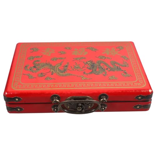 HAWILLOSCH Vintage Mahjong Box aus Holz mit Tragegriff Dekorativer Mahjong Halter für Aufbewahrung und Transport für Familien und Freundesabende Große Kapazität und Langlebig HAWILLOSCH Vintage Mahjong Box aus Holz mit Tragegriff Dekorativer Mahjong Halter für Aufbewahrung und Transport für Familien und Freundesabende Große Kapazität und Langlebig von HAWILLOSCH