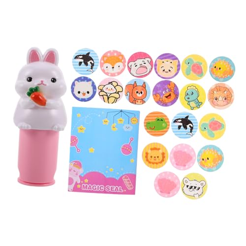 HAWILLOSCH Wasserdichtes Stempelset mit Niedlichen Cartoon Motiven Wiederbefüllbar DIY Bastelspielzeug für Jungen und Mädchen Fördert Kreativität und Manuelle Fähigkeiten Inklusive Hasen von HAWILLOSCH