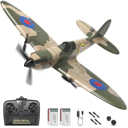HAWK'S WORK 3-Kanal RC-Flugzeug Spitfire Fighter, Ferngesteuerter Warbird, Flugfertig, 2.4GHz 6-Achsen Gyro-Stabilisator, Einfach zu Fliegen für Kinder und Anfänger HAWK'S WORK 3-Kanal RC-Flugzeug Spitfire Fighter, Ferngesteuerter Warbird, Flugfertig, 2.4GHz 6-Achsen Gyro-Stabilisator, Einfach zu Fliegen für Kinder und Anfänger von HAWK'S WORK