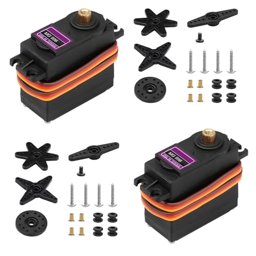 HAXIHA 2 Stück Servo Motor Modellbau Servos Kit,Metallgetriebe,Digitaler Servo-Motor für RC Flugzeug Robot Helicopter Airplane Remote Control, Auto Fahrzeugmodelle Steuerun,Arduino DIY-Project von HAXIHA