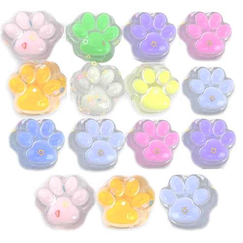 HAZMA 15 Stück Squishy Pfote, Taba Squishy,Katzenpfote Stress Relief Toy, Soft Squeeze Katzenpfote Toys,Anti-Stress Montessori Sensorisches Quetschspielzeug Für Autismus Spielzubehör(C) von HAZMA