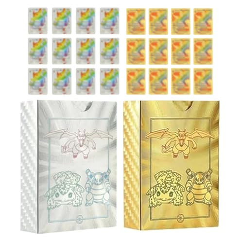 HAZMA 2 Sätze Sammelkartenspiel,110 Stück Verschiedene,BO-Kemoon Karten Schwarz Gold Seltene Karten Set, Keine Duplikate Karikaturen Comics Sammelkarten Für Geschenke Kinder(Schwarz/Silber,G) von HAZMA