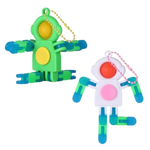 HAZMA 2 Stück Roboter Spinner Kinder Erwachsene Set, Fidget Spinner,DIY Verformbare Spinning Schreibtisch Spielzeug,Leuchtend, Transformiert, Für Party Gunst, Klassenzimmer Geburtstagsfeier von HAZMA