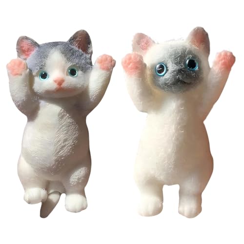 HAZMA 2 Stück Squishy Katze, Taba Squishy,Katze Stress Relief Toy, Soft Squeeze Katze Toys, Montessori Sensorisches Quetschspielzeug Für Autismus Spielzubehör Anti-Stress(E) von HAZMA