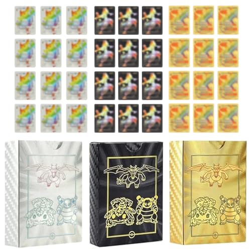 HAZMA 3 Sätze Sammelkartenspiel, 165 Stück Verschiedene,BO-Kemoon Karten Gold Seltene Set, Keine Duplikate Karikaturen Comics Sammelkarten Für Geschenke(Schwarz/Gold/Silber,F) von HAZMA