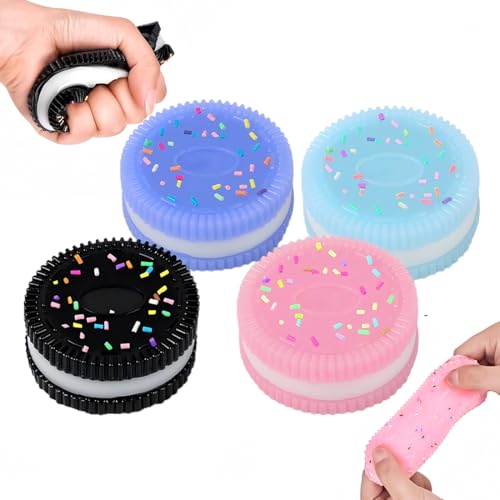 HAZMA 4 Stück Squishy Pfote, Taba Squishy, Biscuit Stress Relief Toy, Soft Squeeze Biscuit Toys, Montessori Sensorisches Quetschspielzeug Für Autismus Spielzubehör(4Stil) von HAZMA