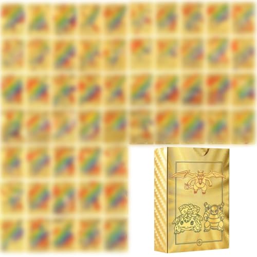 HAZMA 55 Stück Sammelkartenspiel, Verschiedene,BO-Kemoon Karten Gold Seltene Set, Keine Duplikate Karikaturen Comics Sammelkarten Für Geschenke Gib Es Den Kindern(Gold,B) von HAZMA