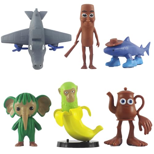 HAZMA 6 Stück 3D Printed Tralalero Tralala Figure, Italian Brainrot Zum Sammeln Und Dekorieren, Geschenk Für Kinder Und Erwachsene, Tung Tung Tung Tung Sahur Figur (Italian Brainrot),Exzellent von HAZMA