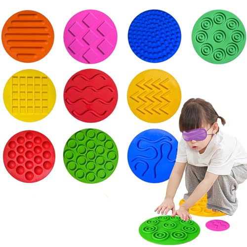 Orthopädische Sensorik Strukturmatten Bodenmatte Spielmatte Puzzlematte für taktile Wahrnehmung (25cm*10pieces) von HB.YE