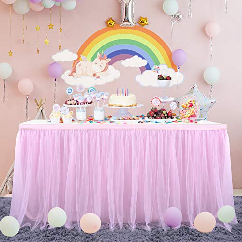 HBBMAGIC Tüll Tischrock Rosa, Tütü Tischröcke 275 * 76CM, Candy Tisch Tischdecke Tüll für Geburtstag Mädchen Dekoration, Baby Party,Candy Party,Candy Bar,Hochzeit, Ohne LED HBBMAGIC Tüll Tischrock Rosa, Tütü Tischröcke 275 * 76CM, Candy Tisch Tischdecke Tüll für Geburtstag Mädchen Dekoration, Baby Party,Candy Party,Candy Bar,Hochzeit, Ohne LED von HBBMAGIC