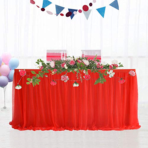 HBBMAGIC Tüll Tischrock Rot, Tütü Tischröcke 183 * 76CM, Tisch Tischdecke für Geburtstag Mädchen Dekoration, Baby Party, Candy Bar, Hochzeit, Ohne Led HBBMAGIC Tüll Tischrock Rot, Tütü Tischröcke 183 * 76CM, Tisch Tischdecke für Geburtstag Mädchen Dekoration, Baby Party, Candy Bar, Hochzeit, Ohne Led von HBBMAGIC