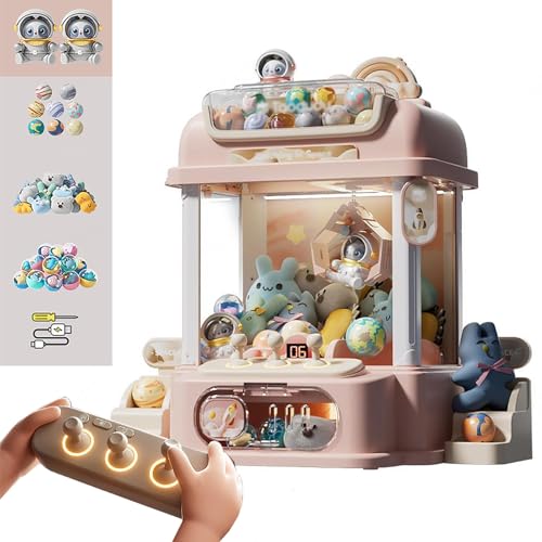 Mini Greifautomat mit Fernbedienung , Arcade Automat mit 8 Planeten,2 Pandapuppen,25 Puppen,20 Gashapons für Zuhause,Party,Weihnachten,Geburtstag ,Pink Mini Greifautomat mit Fernbedienung , Arcade Automat mit 8 Planeten,2 Pandapuppen,25 Puppen,20 Gashapons für Zuhause,Party,Weihnachten,Geburtstag ,Pink von HBDSMLPL