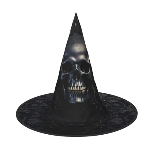 Faltbare Gothic-Tapete, Totenkopf-Druck, Halloween-Hut, Unisex-Kopfbedeckung für Party, Maskerade, Karneval, Fasching von HBDVHZ