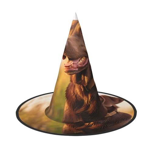 Faltbarer brauner Labrador-Retriever-Druck, Halloween-Hut, Unisex-Kopfbedeckung für Party, Maskerade, Karneval, Fasching von HBDVHZ