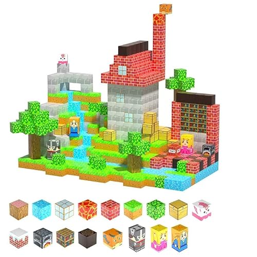 Magnetische Bauklötze Spielzeug, 150PCS Mine Welt Bauklötze, Build My World Set magnetische Würfel für Kinder Jungen Mädchen Alter 3-5 6-8, Kleinkind STEM Konstruktion Gebäude Spielzeug Geschenke von HBECCE