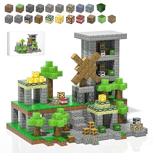 Magnetische Bauklötze für Kinder, 180PCS Mine Welt Magnet-Blöcke, Build My World Set magnetische Würfel für Kinder Jungen Mädchen Alter 3-5 6-8, STEM Konstruktion magnetische Würfel bauen Spielzeug von HBECCE