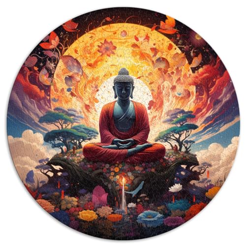 1000-teiliges Puzzle, Buddha in der Natur, runde Puzzles, für Erwachsene und Kinder ab 12 Jahren, Papppuzzles, Puzzles für Erwachsene, Geschenke, Größe: 67,5 x 67,5 cm 1000-teiliges Puzzle, Buddha in der Natur, runde Puzzles, für Erwachsene und Kinder ab 12 Jahren, Papppuzzles, Puzzles für Erwachsene, Geschenke, Größe: 67,5 x 67,5 cm von HBHGYMA