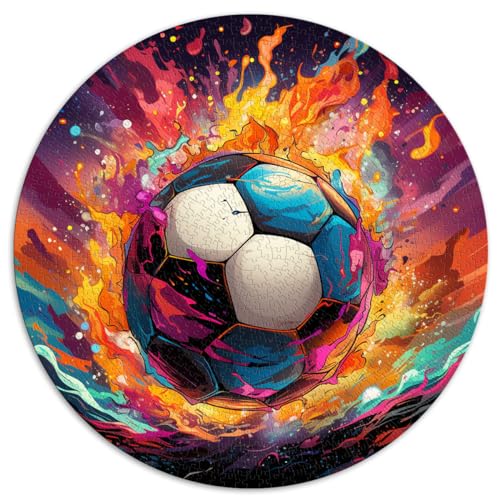 1000-teiliges Puzzle, Fußball-Rundpuzzle, für Erwachsene und Familien, Kartonpuzzle, Lernspiel. Größe: 67,5 x 67,5 cm 1000-teiliges Puzzle, Fußball-Rundpuzzle, für Erwachsene und Familien, Kartonpuzzle, Lernspiel. Größe: 67,5 x 67,5 cm von HBHGYMA