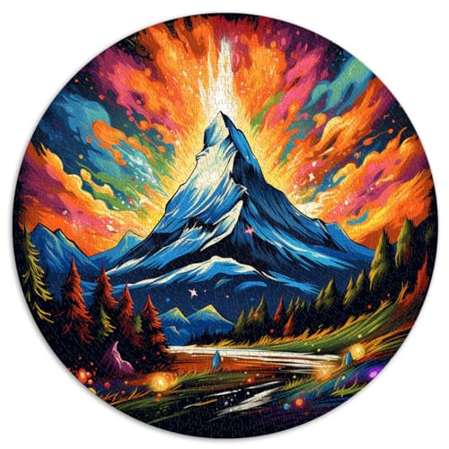 1000-teiliges Puzzle, Matterhorn, farbenfrohes, kreatives, rundes Puzzle, geeignet für Erwachsene und Kinder ab 12 Jahren, Kartonpuzzle, anspruchsvolle Puzzles für Erwachsene, Größe: 67,5 x 67,5 cm 1000-teiliges Puzzle, Matterhorn, farbenfrohes, kreatives, rundes Puzzle, geeignet für Erwachsene und Kinder ab 12 Jahren, Kartonpuzzle, anspruchsvolle Puzzles für Erwachsene, Größe: 67,5 x 67,5 cm von HBHGYMA