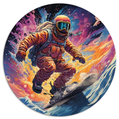 1000-teiliges Puzzle, Snowboard, buntes rundes Puzzle, für Erwachsene und Kinder, Papppuzzle, Lernspielzeug, Größe: 67,5 x 67,5 cm 1000-teiliges Puzzle, Snowboard, buntes rundes Puzzle, für Erwachsene und Kinder, Papppuzzle, Lernspielzeug, Größe: 67,5 x 67,5 cm von HBHGYMA