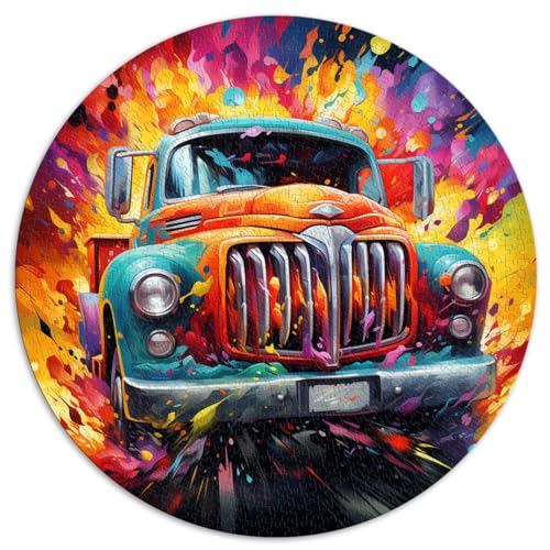 1000-teiliges Puzzle, alter Lastwagen, buntes rundes Puzzle, für Erwachsene und Kinder ab 12 Jahren, Papppuzzle, Spielzeug als pädagogisches Geschenk. Größe: 67,5 x 67,5 cm 1000-teiliges Puzzle, alter Lastwagen, buntes rundes Puzzle, für Erwachsene und Kinder ab 12 Jahren, Papppuzzle, Spielzeug als pädagogisches Geschenk. Größe: 67,5 x 67,5 cm von HBHGYMA