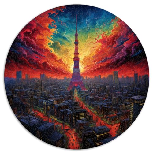 1000-teiliges Puzzle, leuchtender Tokyo Tower und das Stadtzentrum in Japan, runde Puzzles, für Erwachsene und Kinder, Papppuzzle, Erwachsene und Kinder. Größe: 67,5 x 67,5 cm 1000-teiliges Puzzle, leuchtender Tokyo Tower und das Stadtzentrum in Japan, runde Puzzles, für Erwachsene und Kinder, Papppuzzle, Erwachsene und Kinder. Größe: 67,5 x 67,5 cm von HBHGYMA