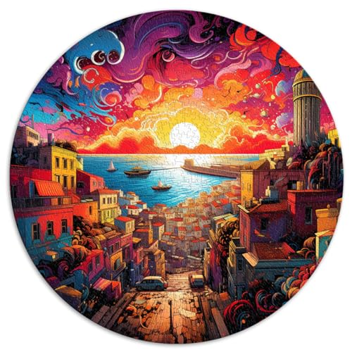1000-teiliges Puzzle für Erwachsene, Lissabon, farbenfrohes, kreatives, rundes Puzzle, für Erwachsene und Kinder ab 12 Jahren, Papppuzzle, pädagogisches Stressabbau-Spielzeugpuzzle, 1000-teiliges Puzzle für Erwachsene, Lissabon, farbenfrohes, kreatives, rundes Puzzle, für Erwachsene und Kinder ab 12 Jahren, Papppuzzle, pädagogisches Stressabbau-Spielzeugpuzzle, von HBHGYMA