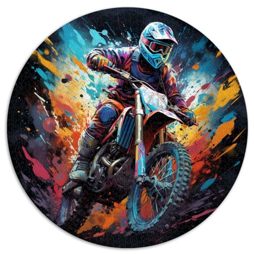 1000-teiliges Puzzle für Erwachsene, Motocross, buntes rundes Puzzle, für Erwachsene und Kinder, Kartonpuzzle, Kunstwerk, Geschenk. Größe: 67,5 x 67,5 cm 1000-teiliges Puzzle für Erwachsene, Motocross, buntes rundes Puzzle, für Erwachsene und Kinder, Kartonpuzzle, Kunstwerk, Geschenk. Größe: 67,5 x 67,5 cm von HBHGYMA